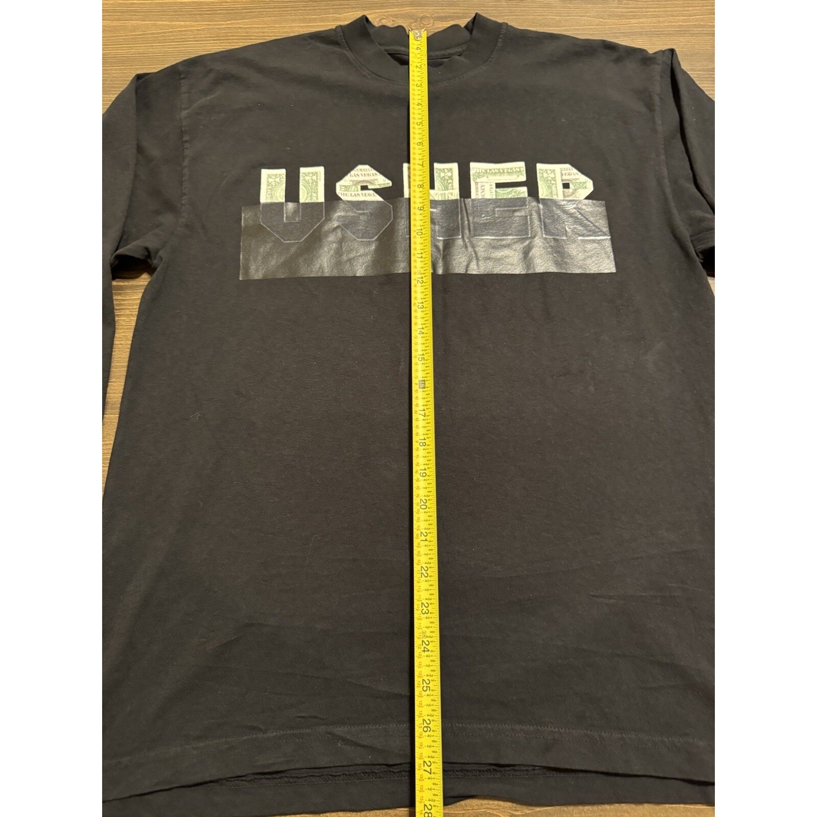 Usher Ushbucks Long Sleeve Shirt Mens M Black Thick Front Back Money Graphic gallery