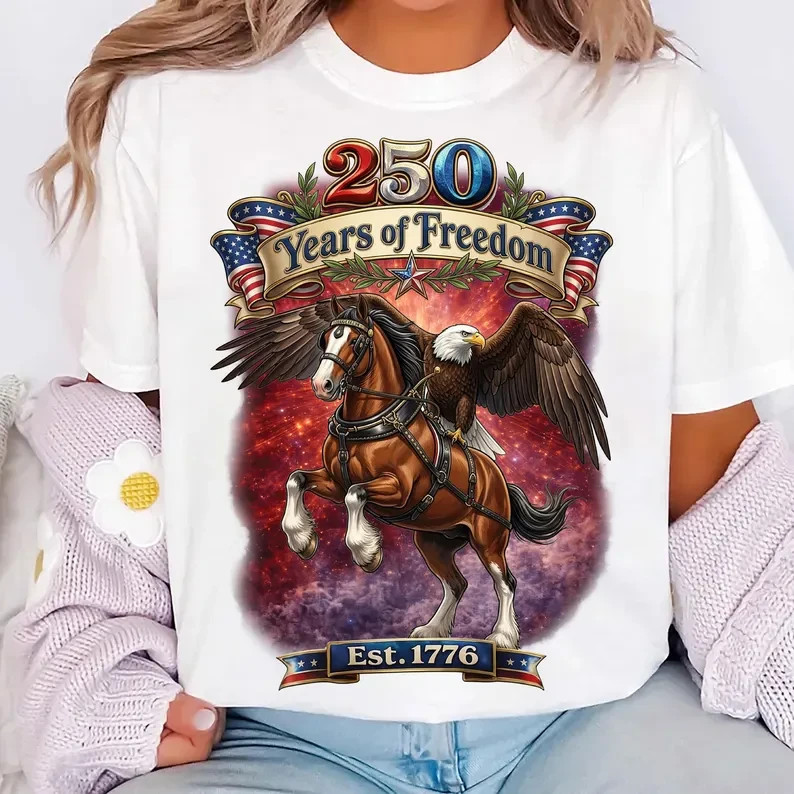 250 Years Freedom Shirt, Patriotic Eagle Shirt, Western Horse Tee, 1776 2026 shi gallery