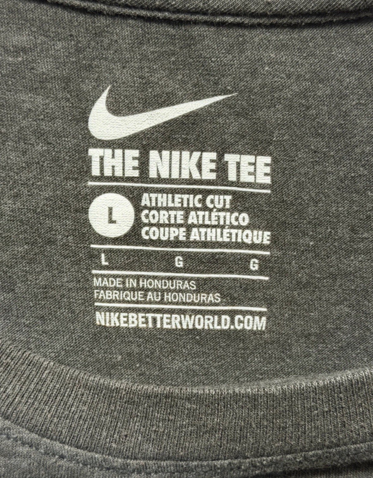 Nike Just Do It Shirt Mens L Gray Retro 90s Graphic Tee Athletic Cut Large EUC gallery