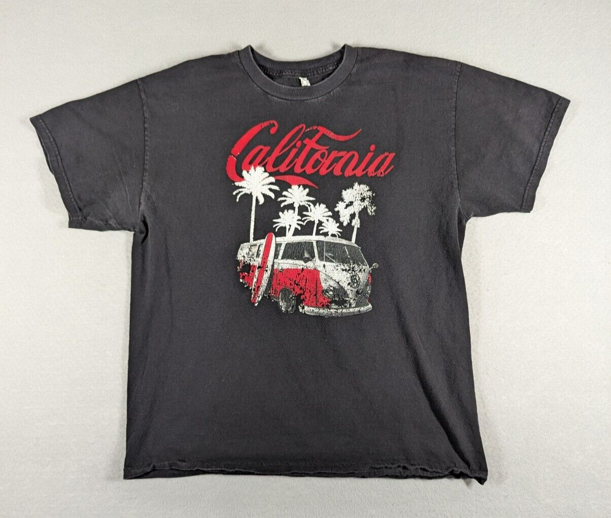 California T-Shirt Unisex Large Black Surfboard Palm Tree Volkswagen Van Beach gallery