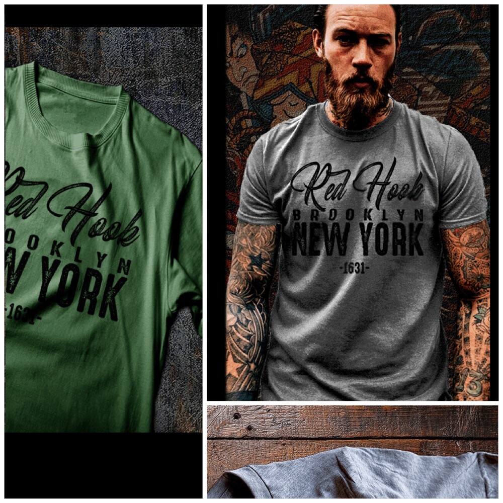 Brooklyn T-Shirt Red Hook New York BK Borough NY City Hip Hop Tee Size S-2XL