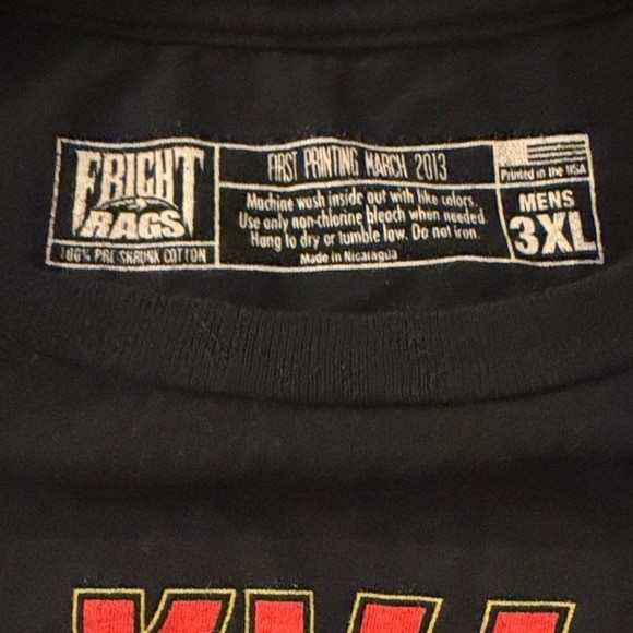 Fright Rags Kill Destroyers Horror Slasher Graphic T-Shirt Black Mens 3XL 2013 gallery