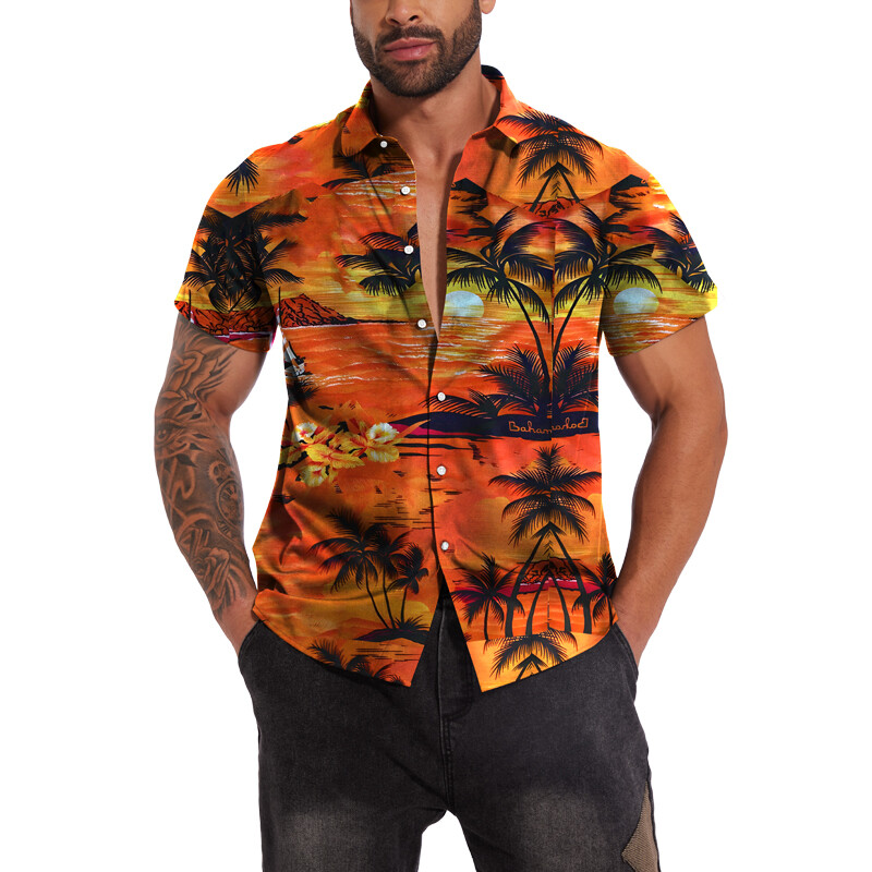 Hawaiian Shirt Men Aloha Summer Casual Beach Button-Down Cruise Holiday Party UE gallery