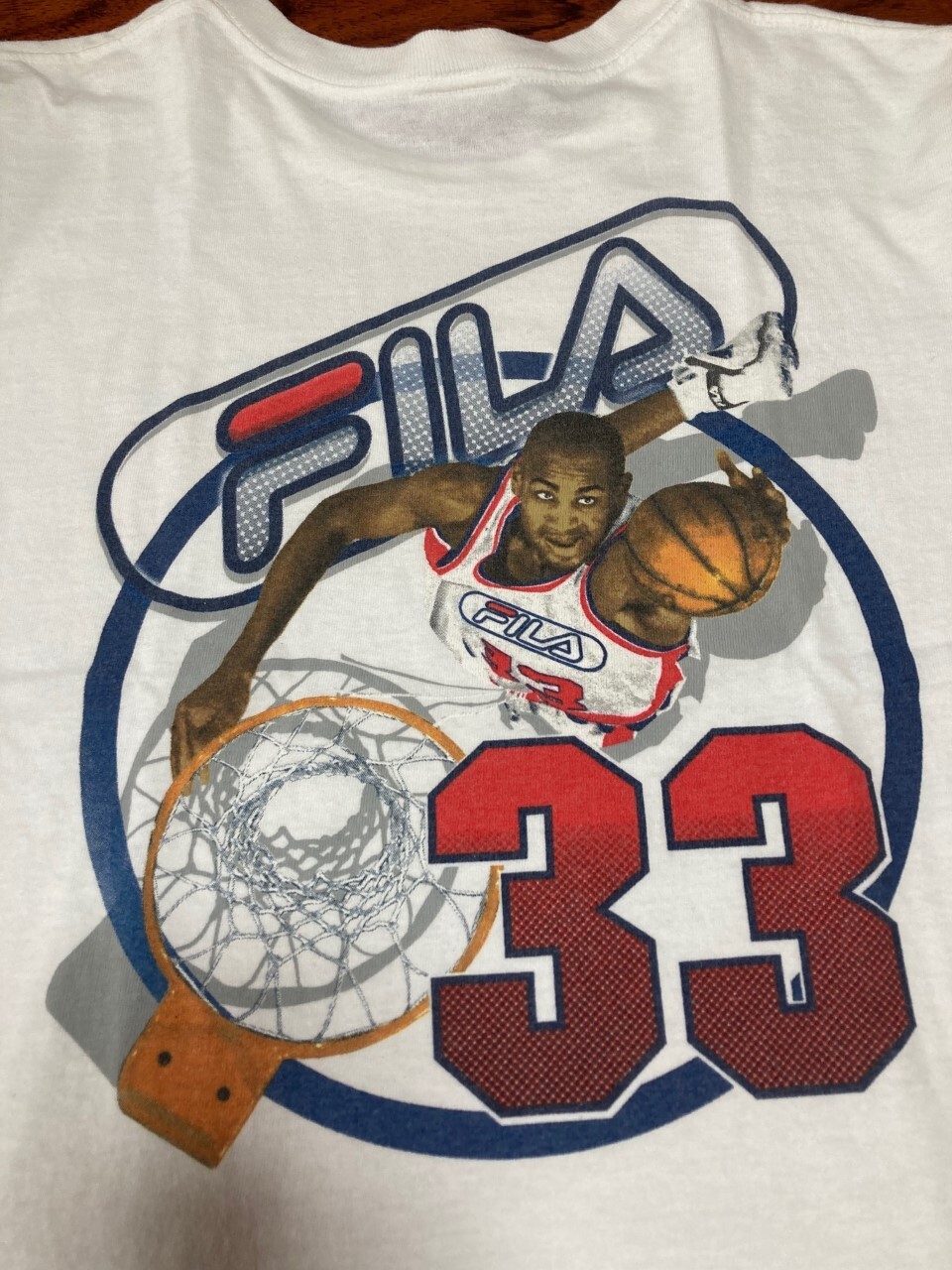 Grant Hill NBA Detroit Pistons FILA 33 Tee T Shirt One Size White Vintage 90's gallery