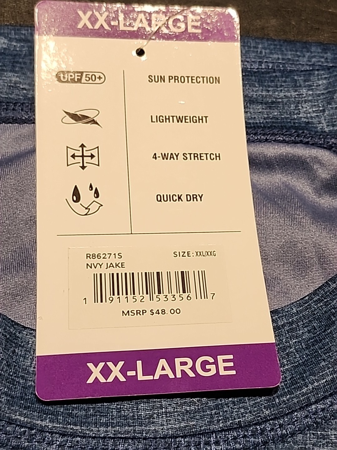 Mens Zeroxposur Tee T-shirt Sun Protection Top Short Sleeve Blue XXL gallery