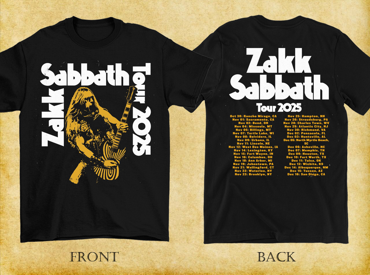 Zakk Sabbath 2 Sides Tour 2025 Winter Shirt Black Unisex S-5XL IM1138