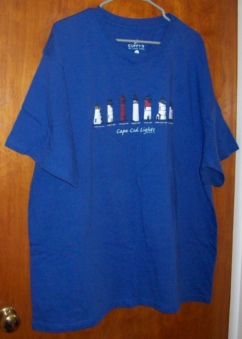 Cuffys Shirt Royal Blue Cape Cod Light Houses Massachusetts T-shirt - size 2XL gallery