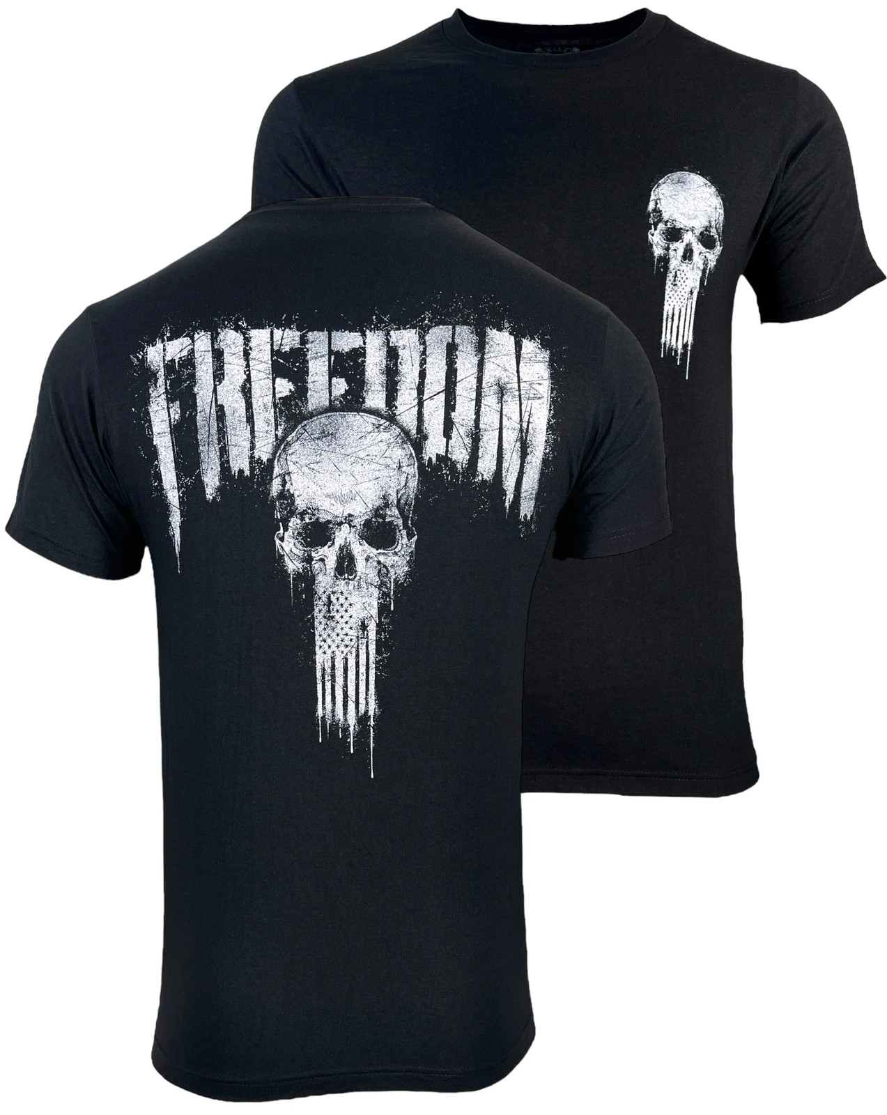 Howitzer Style Men’s T-Shirt Freedom Skull Military Grunt MFG