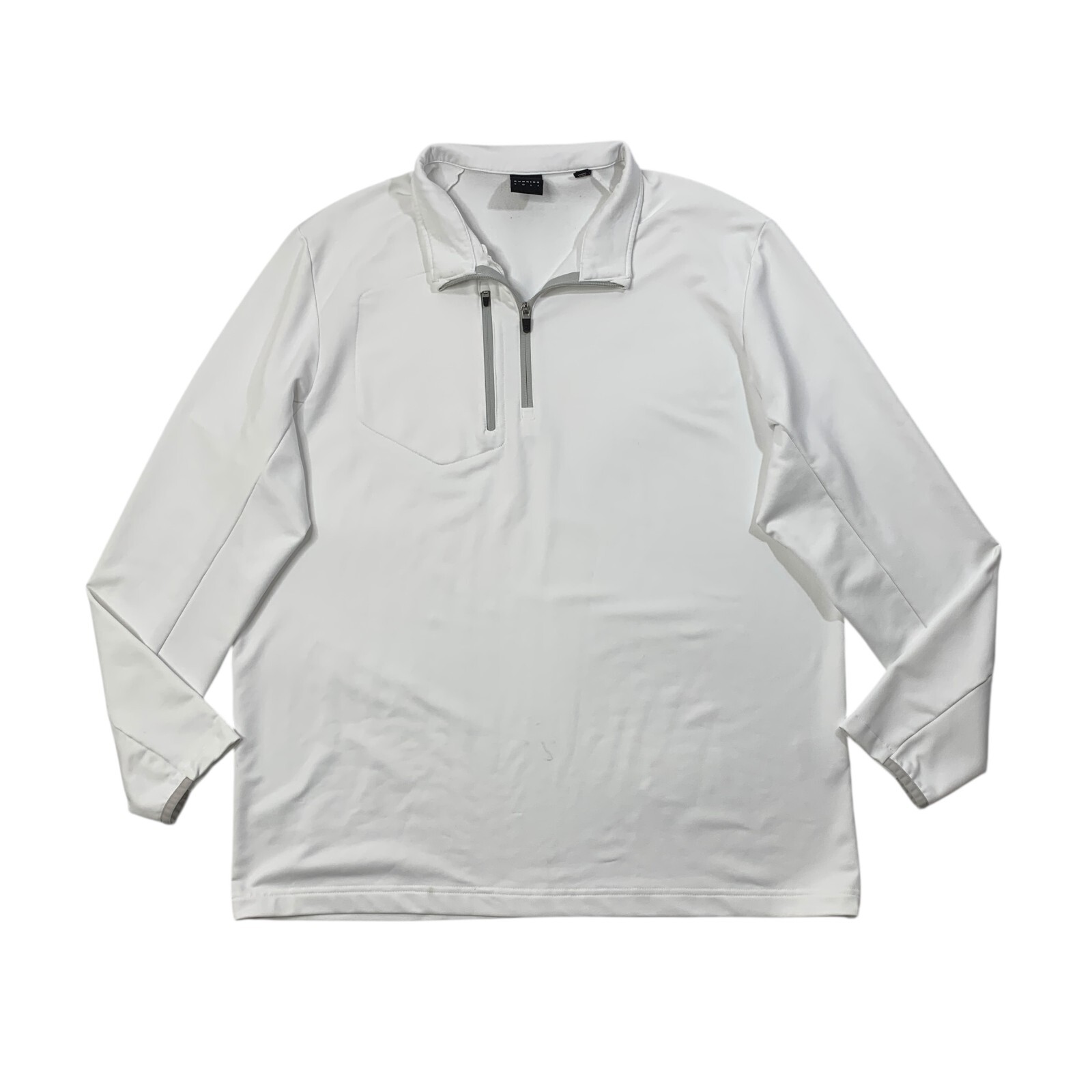 Dunning Golf Shirt Mens XL Extra Large White Iron Burren Tech 1/4 Zip Pullover