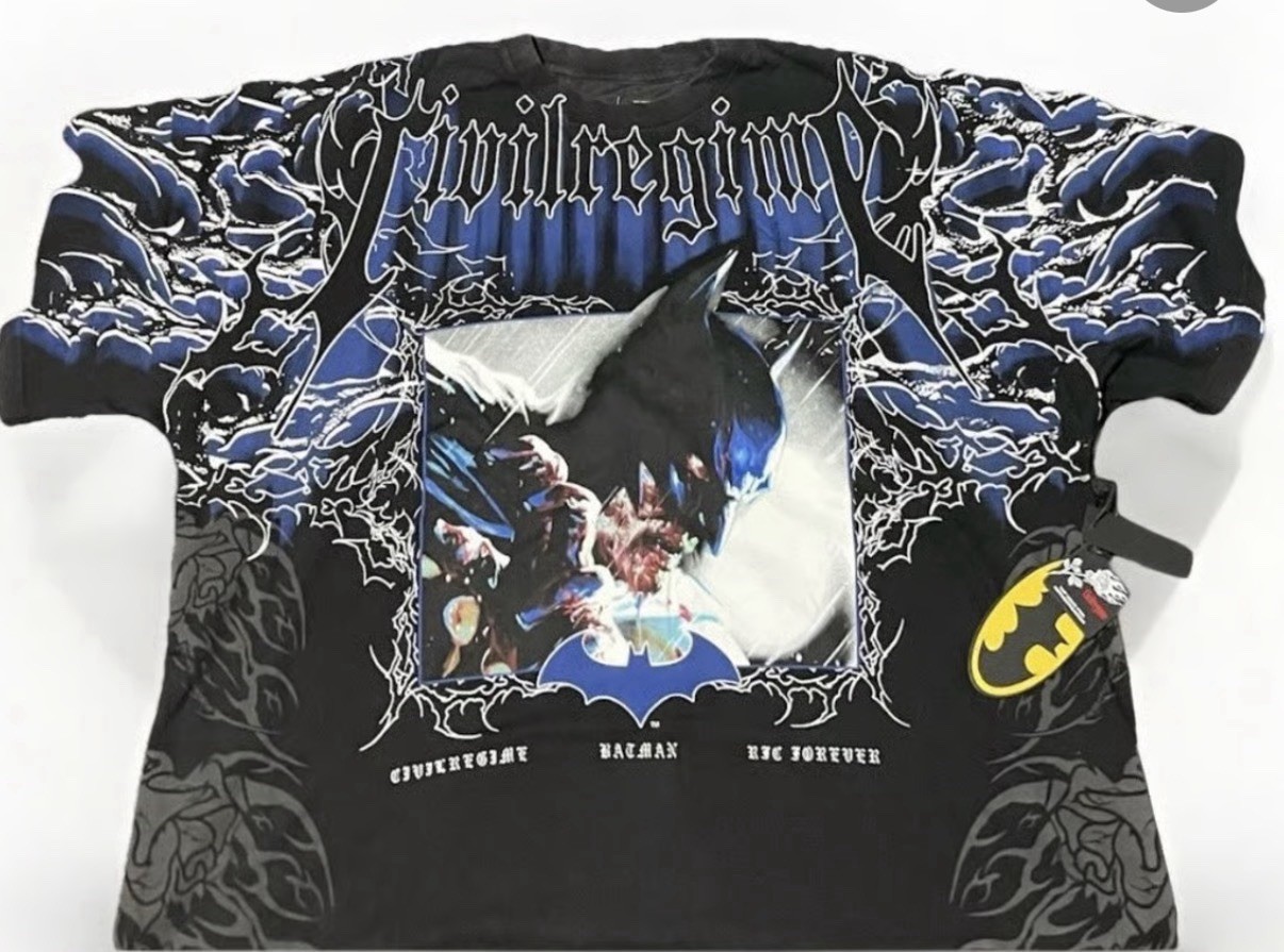 Civil Regime Men’s M Black Batman Graphic Print Crew Neck Short Sleeve Tee