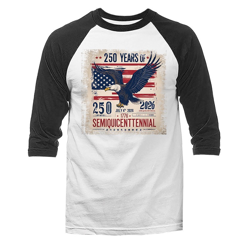 250 Years of American Independence Day US Flag 4th of July 3/4 Sleeve Raglan gallery