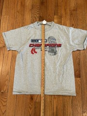 2004 Boston Red Sox World Series Champions T-Shirt Mens L XL Gray MLB Tee