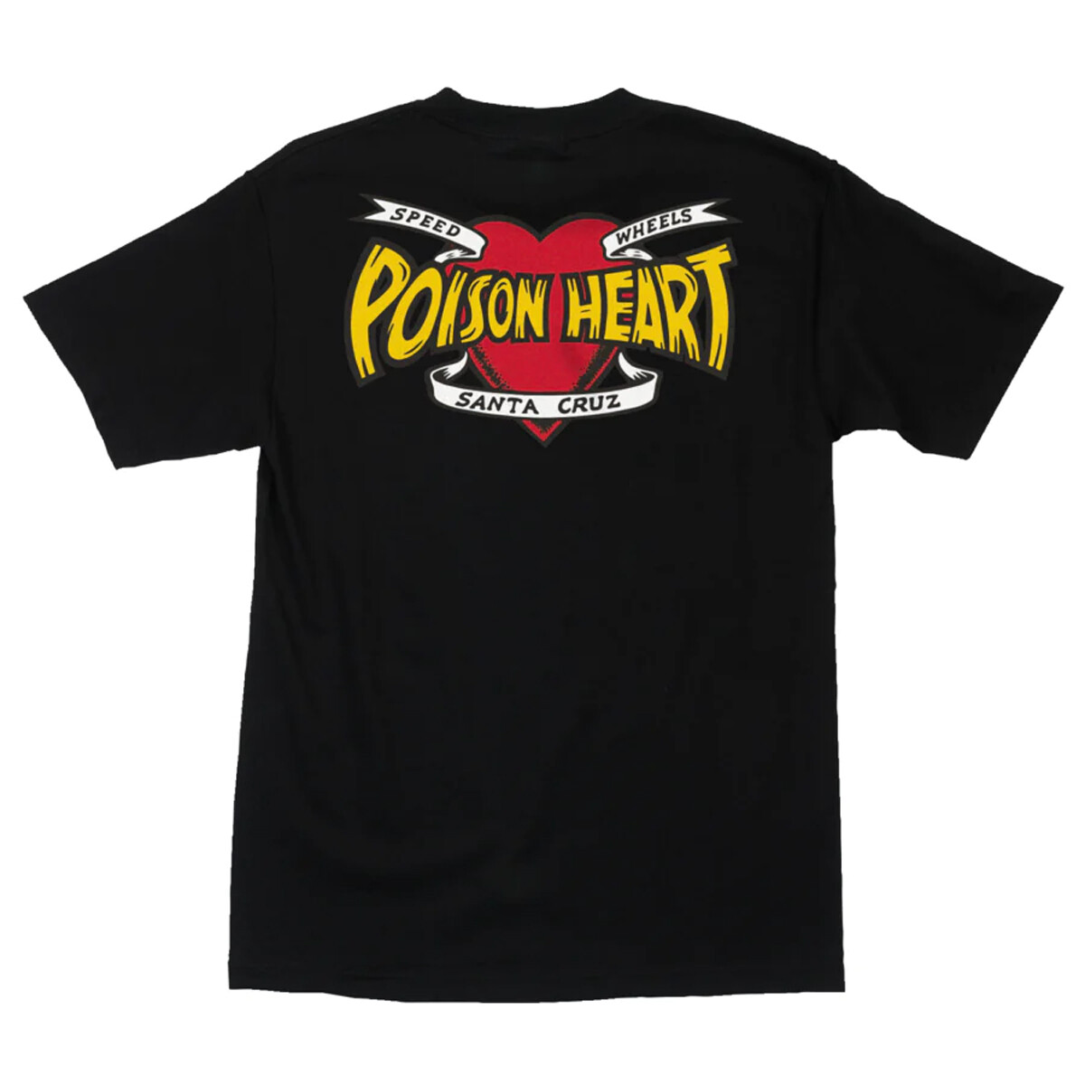Santa Cruz SPEED WHEELS POISON HEART Skateboard T Shirt BLACK