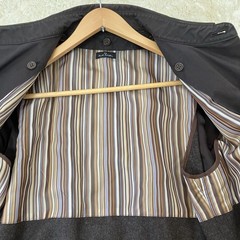 Paul Smith 2-Way Cashmere Blend Stripe Coat with Belt Japan
