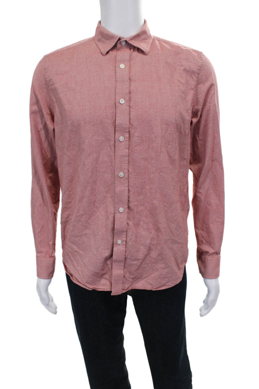The Men’s Store at Bloomingdale’s Mens Red Cotton Button Up Shirt Size M