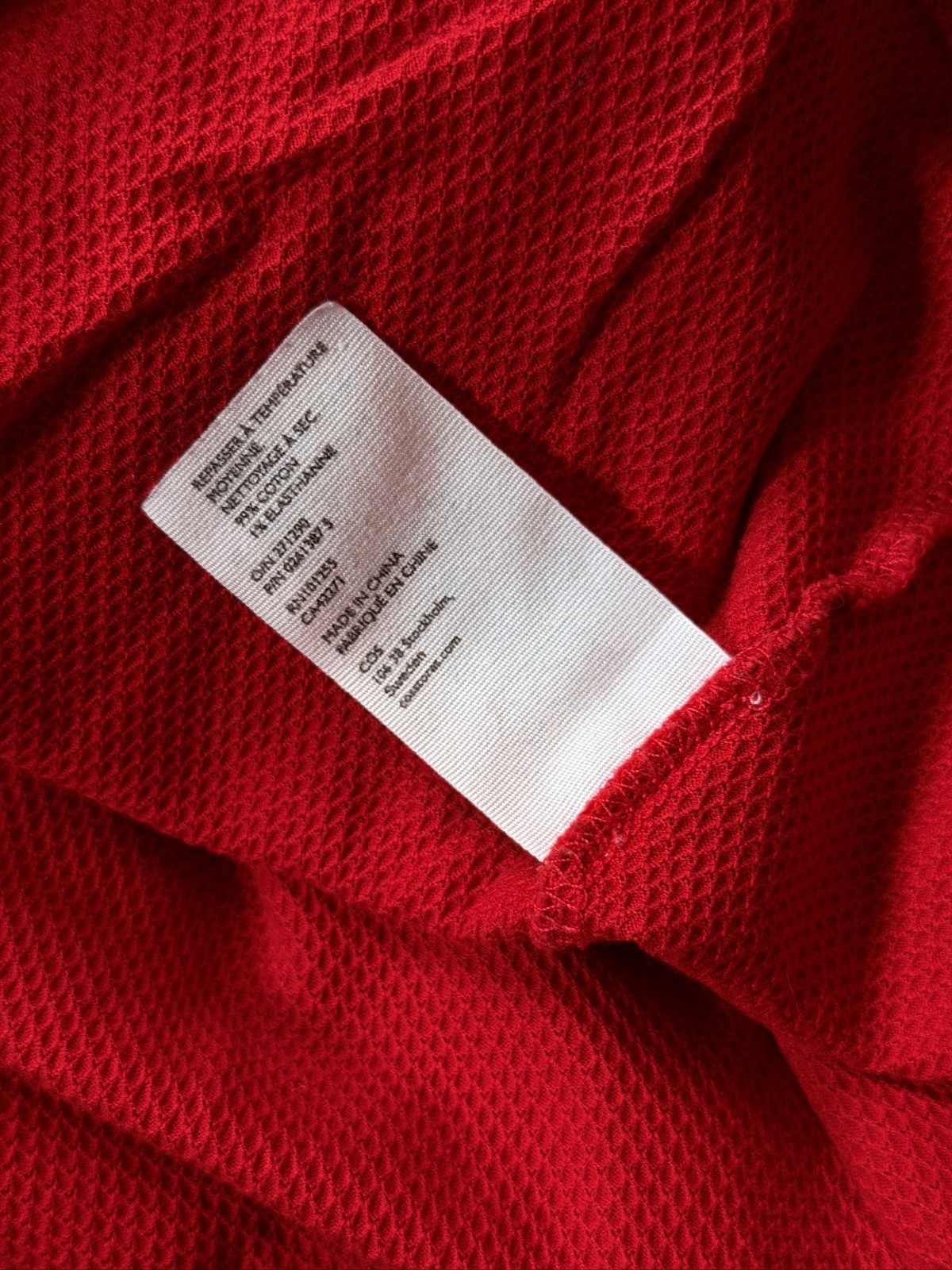 COS T Shirt Small Mens Red Textured Fabric Athletic Short Sleeve Tee gallery