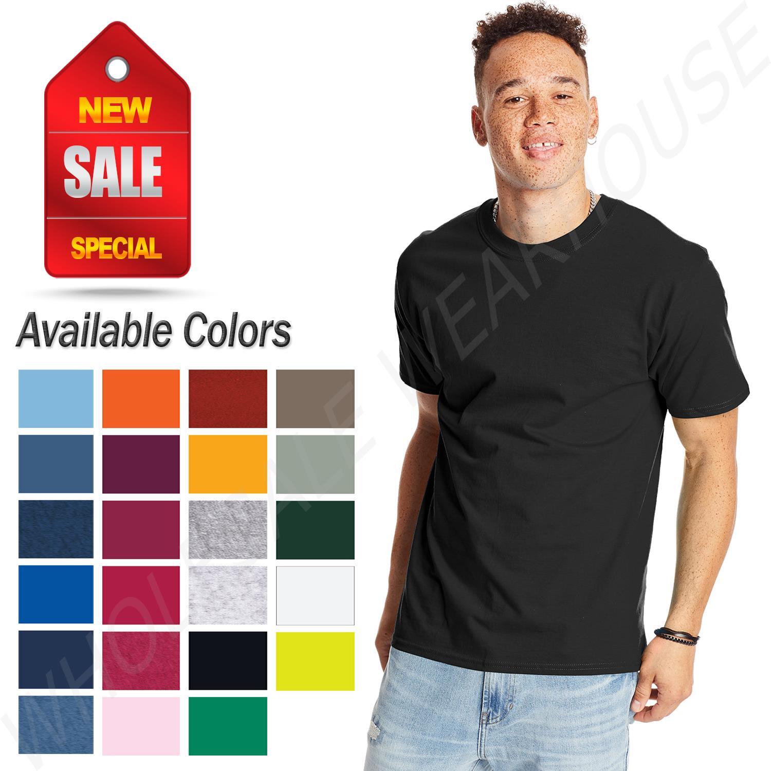 Hanes Mens Beefy T-Shirt Short Sleeve Preshrunk Cotton S-3XL 5180 gallery