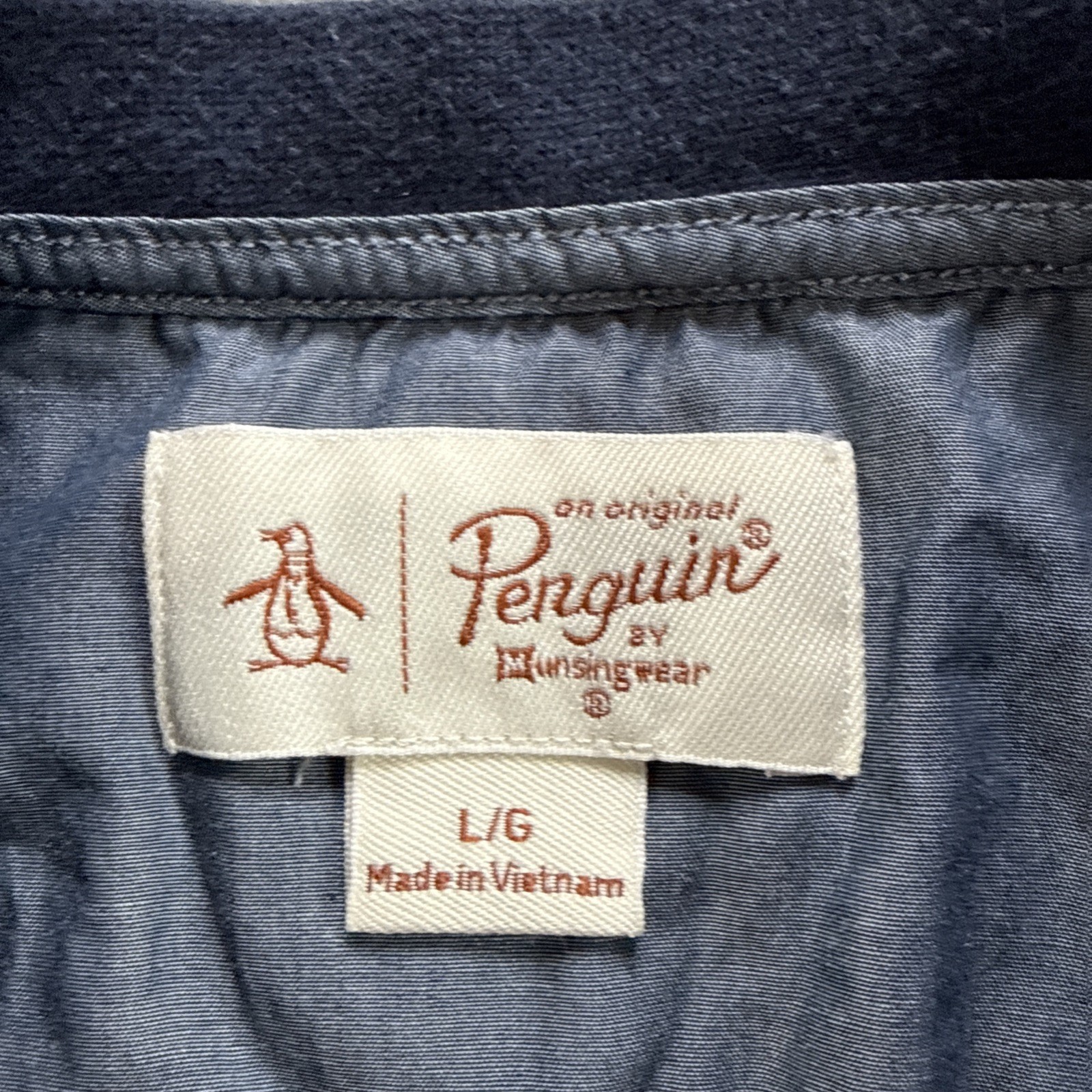Penguin Shirt Large Large Blue Heather Long Sleeve Henley Casual Pullover Button gallery