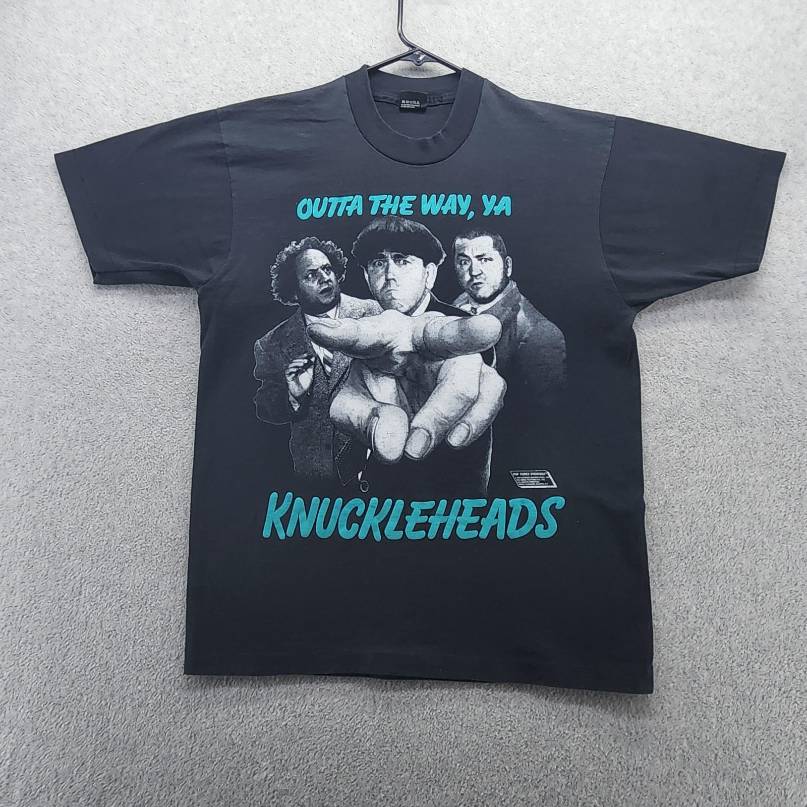 Vintage Screen Stars Best Shirt Mens Large Black Three Stooges Knuckleheads 80s