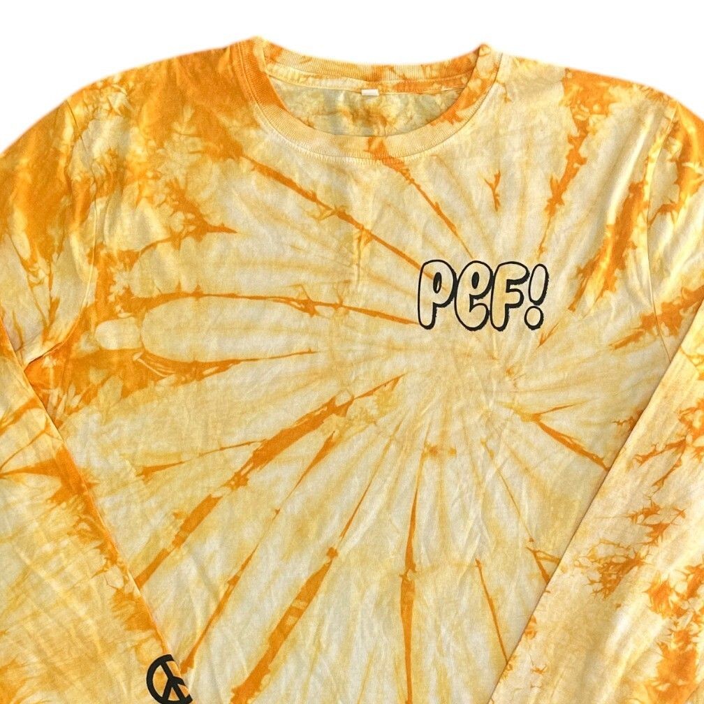 Pef Yellow Tie Dye T-Shirt Positive Energy Forever Graphic Y2K Retro Mens Medium gallery