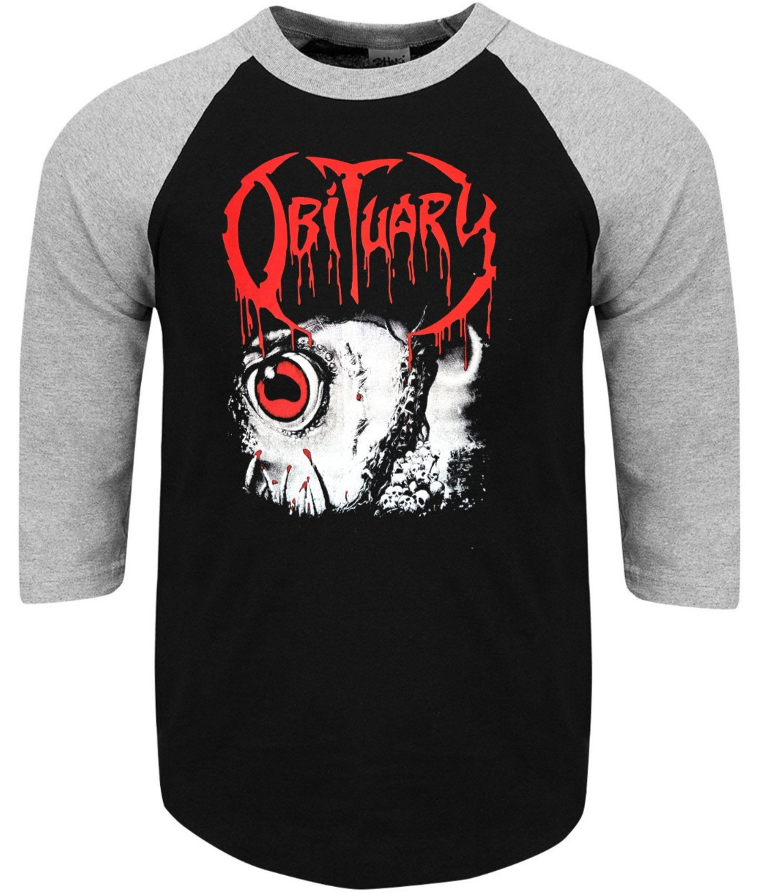Obituary Chopped in Half Death Metal Band Raglan 3/4 Sleeve (Multiple Variation) gallery