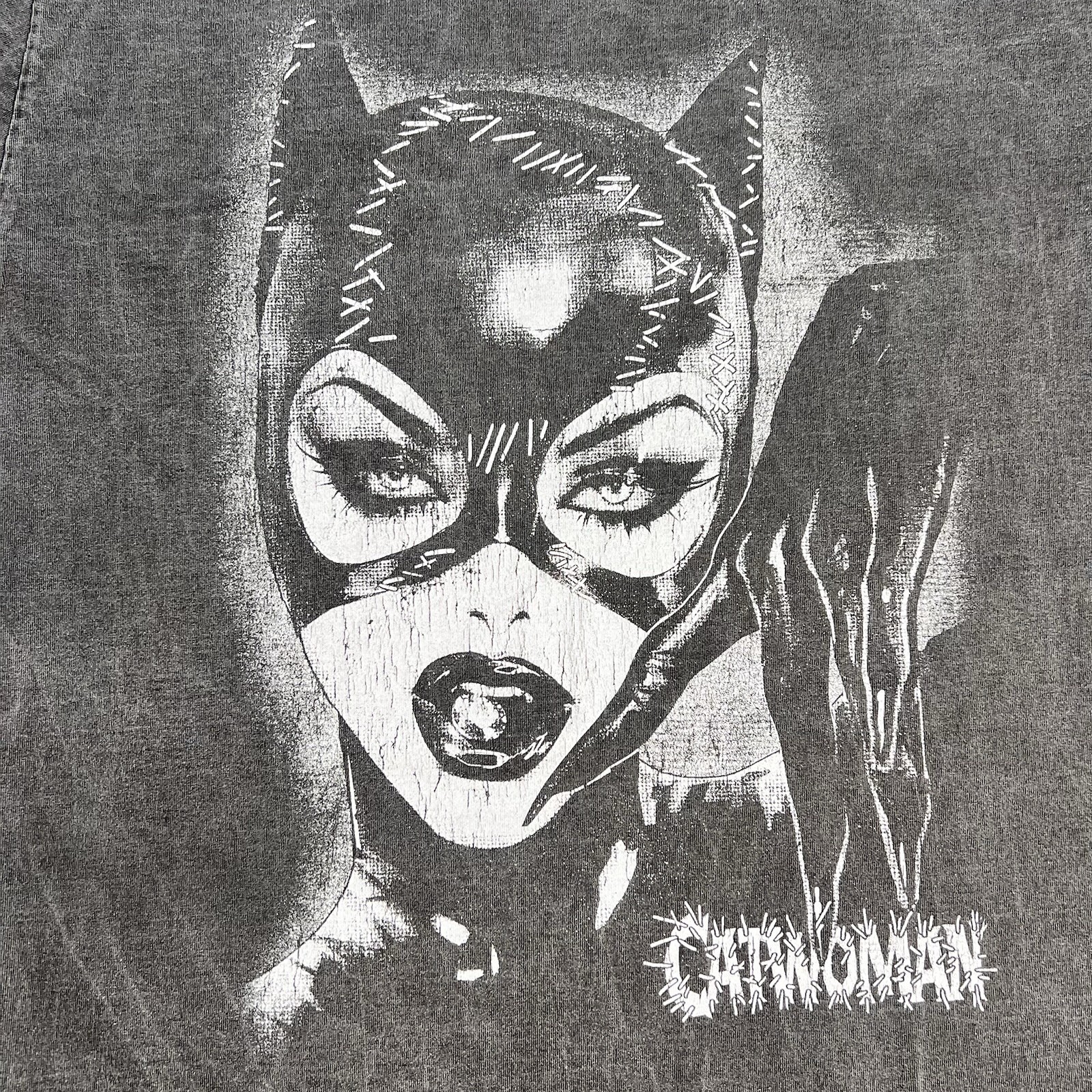 Goat Crew DC Comics Catwoman Graphic T-Shirt Men's Small Grey Mineral Wash Look gallery