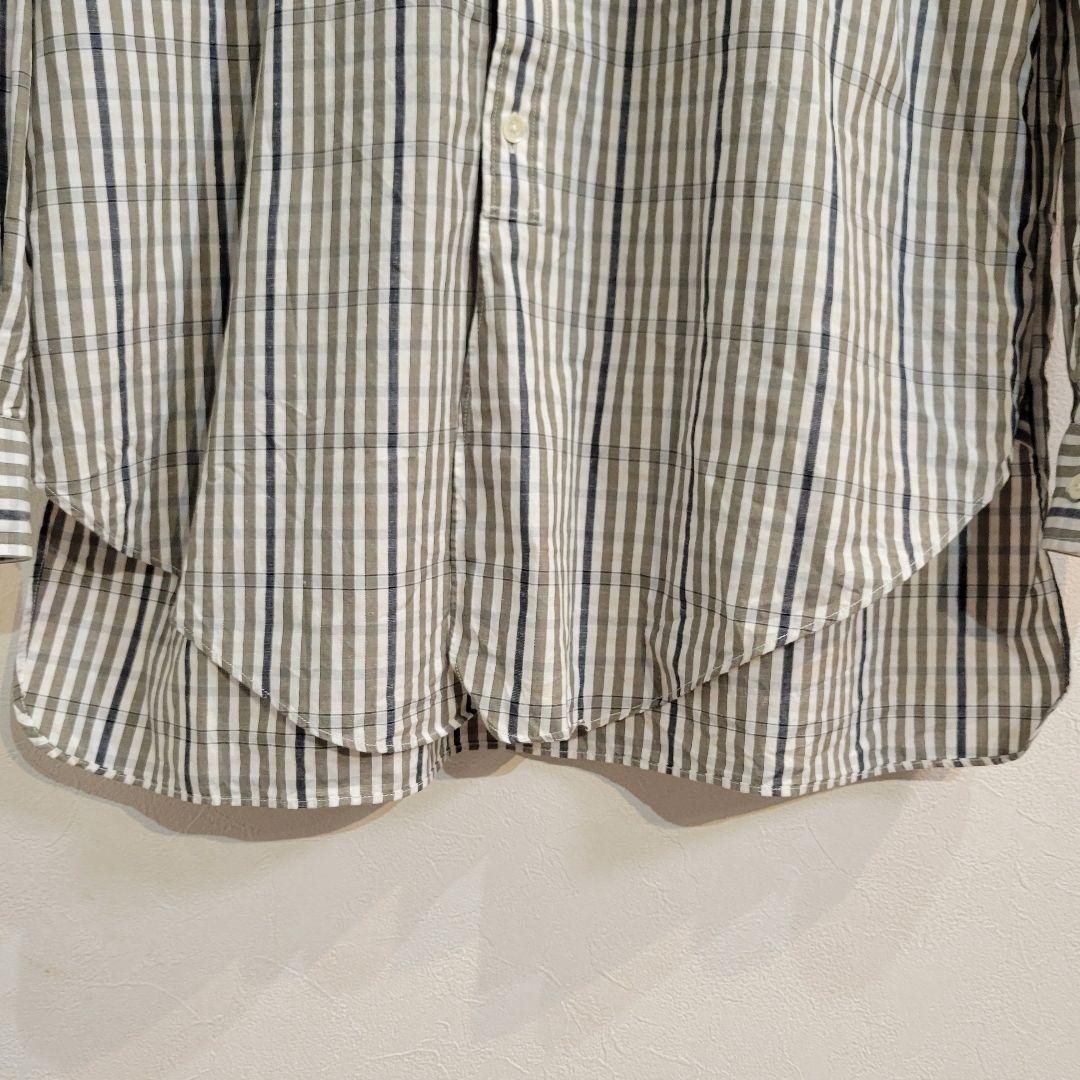PHIGVEL Stand Collar Long Shirt Striped Gray/White Size 2 Japan Made gallery