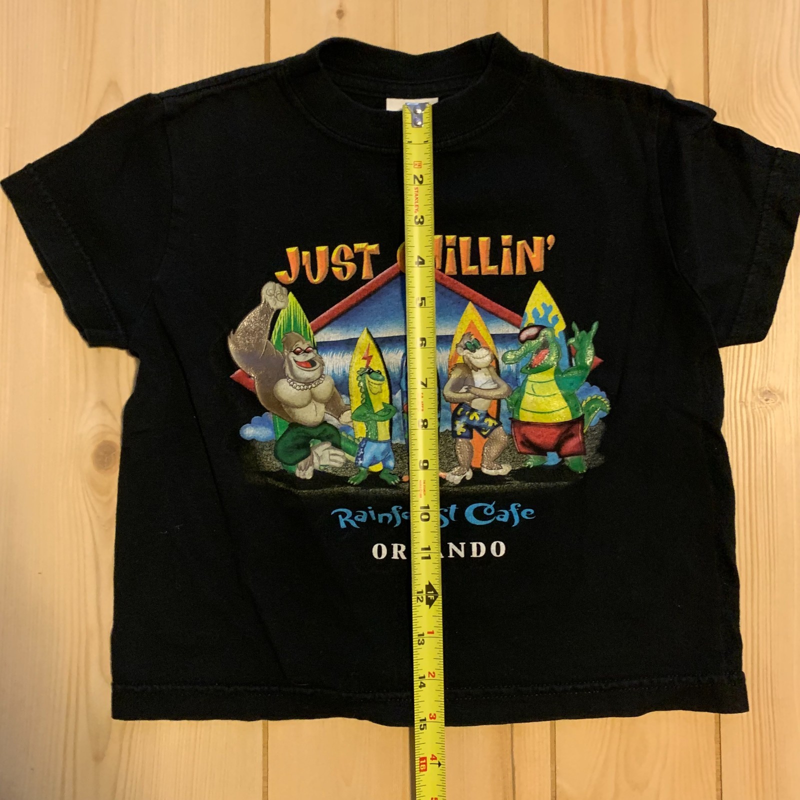 Vintage Rainforest Cafe Orlando FL Just Chillin' Surf Beach Youth T-Shirt XS gallery