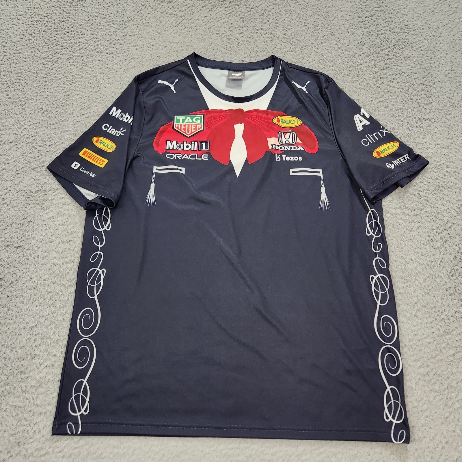Puma Red Bull Racing Shirt Mens Extra Large Blue F1 Formula 1 Honda Sergio Perez