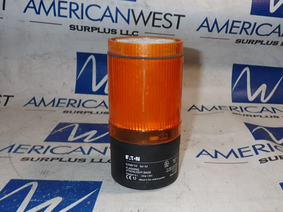 Eaton E26BFV2 Ser A2 Flashing Stacklight Base With E2G Ser A2 Orange Stacklight