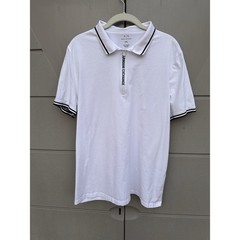 Armani Exchange Cotton Quarter-Zip A|X Logo Short-Sleeve Men Polo Tee White XXL