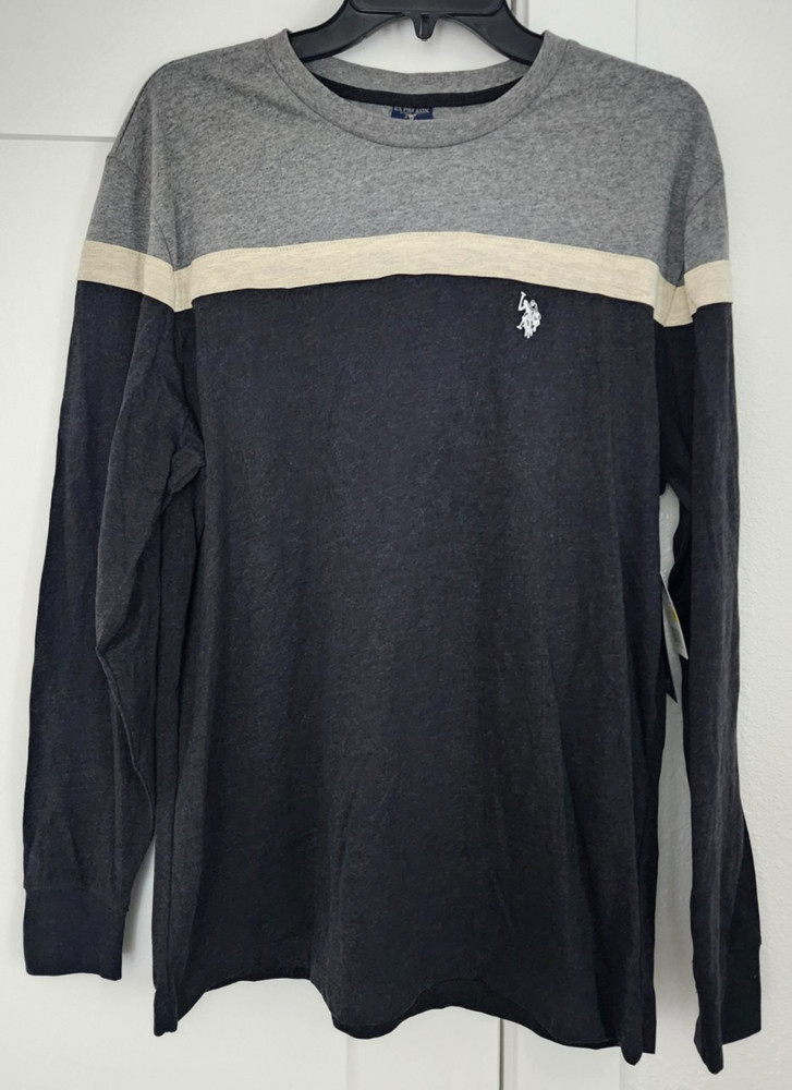 NWT US Polo Assn. long sleeve tee Grey logo size medium