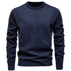 Trendy Solid Color Mens Sweater with Slight Stretch Perfect for Layering