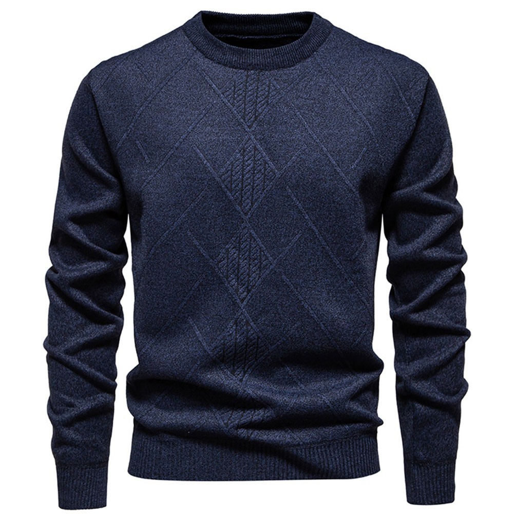 Trendy Solid Color Mens Sweater with Slight Stretch Perfect for Layering gallery