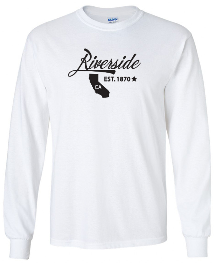 Riverside California State T-Shirt Long Sleeve Graphic Tee Unisex Apparel Design