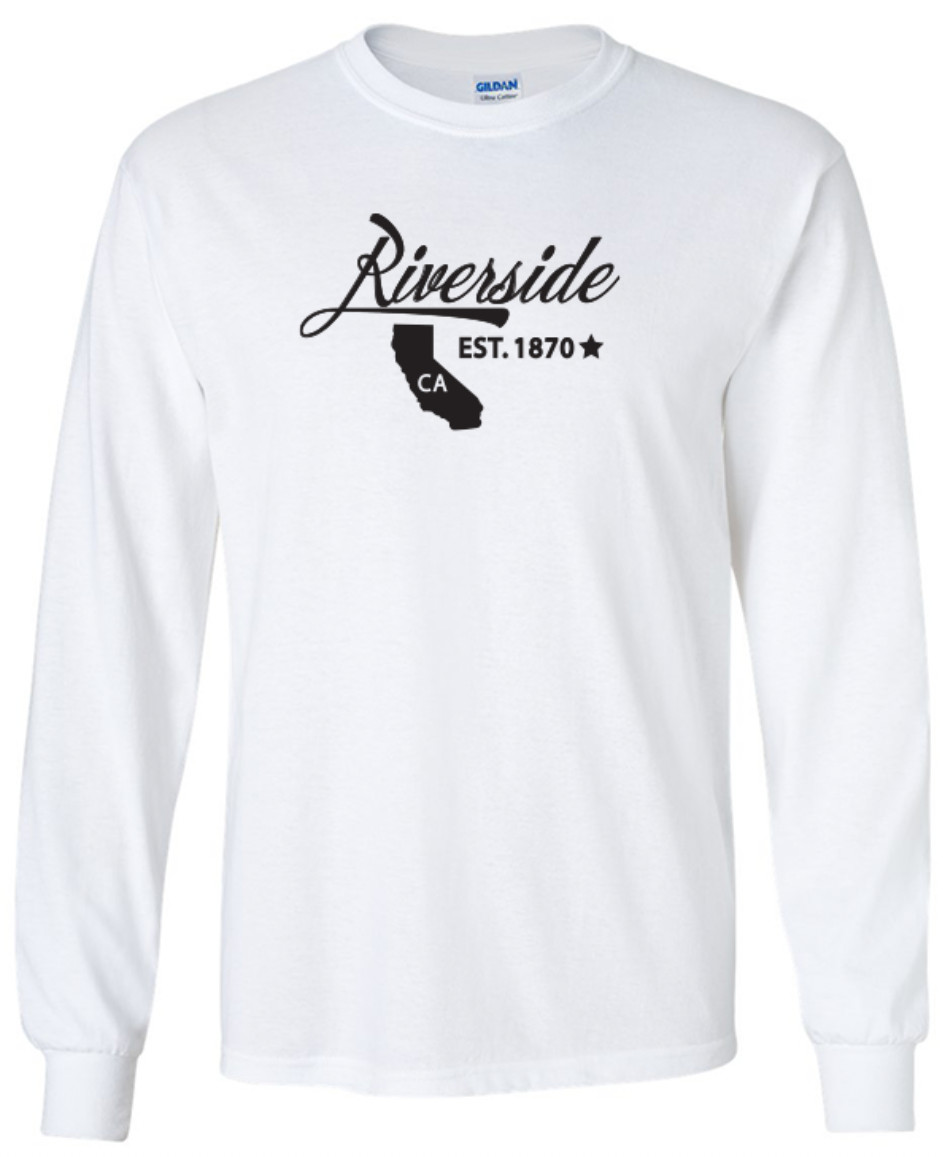 Riverside California State T-Shirt Long Sleeve Graphic Tee Unisex Apparel Design