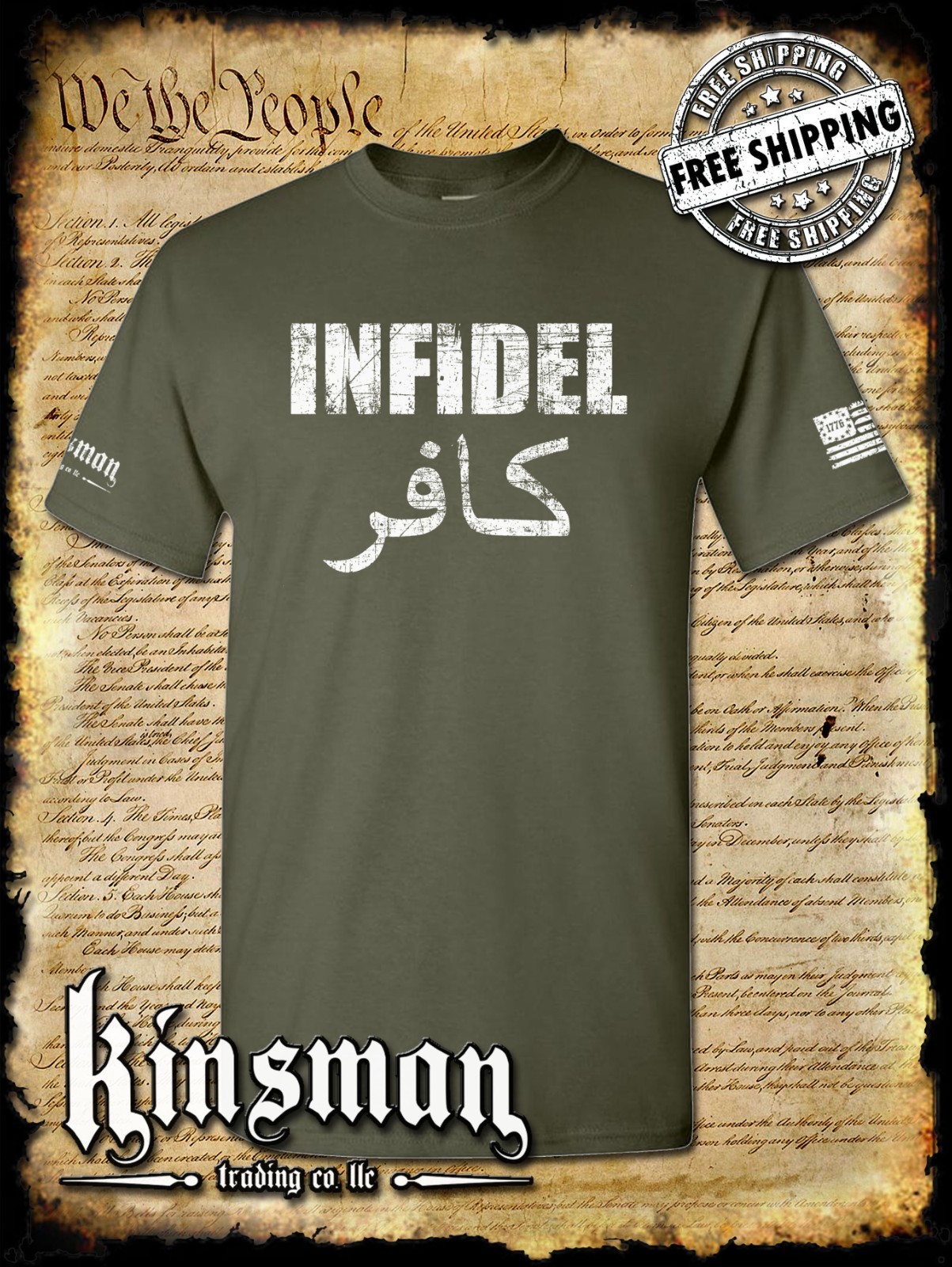 Infidel T-Shirt - USA Patriotic Freedom AR-15 Military Pro Gun Rights gallery