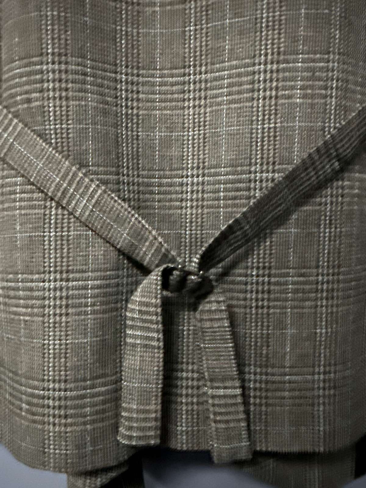 Gray Plaid Suit Vest Waistcoat Adjustable Back 19x27 Unbranded gallery