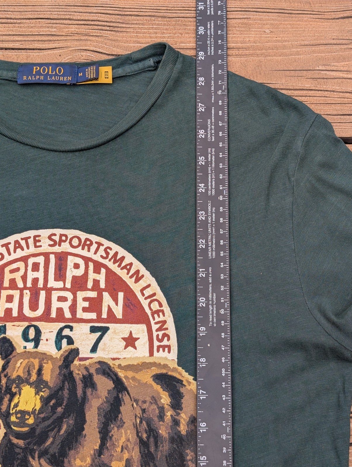 Polo Ralph Lauren State Sportsman License Grizzly Bear Tee Size M WORN ONCE gallery