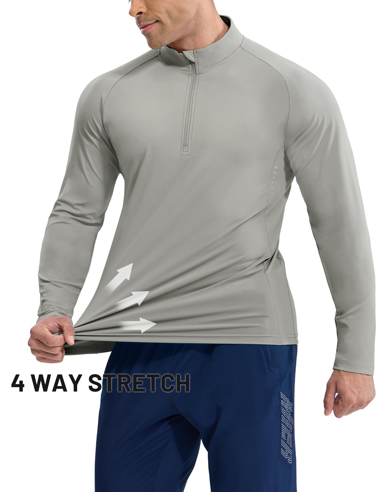 Mens 1/4 Zip Pullover Lightweight Quarter Zip Running Shirts Golf Athletic Hi... gallery