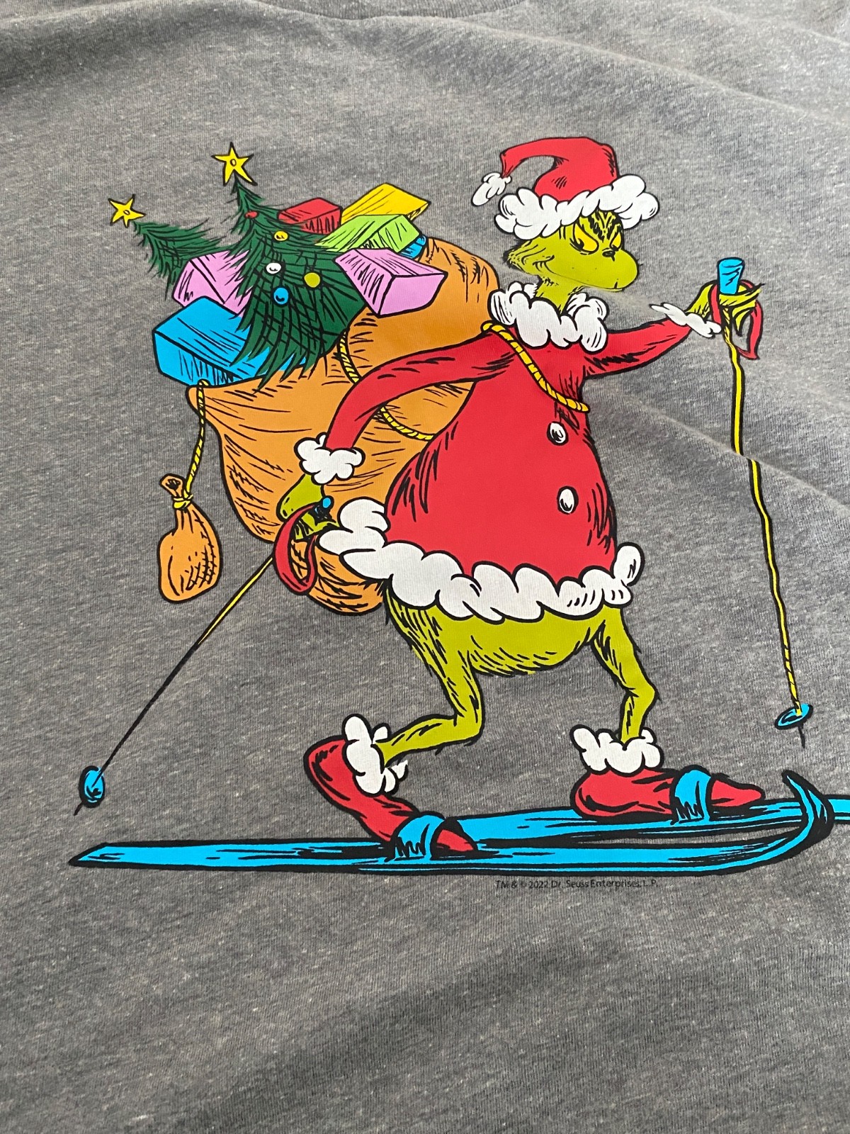 Old Navy Grinch Christmas T Shirt Large Gray Dr Seuss Holiday Graphic Tee 2022 gallery