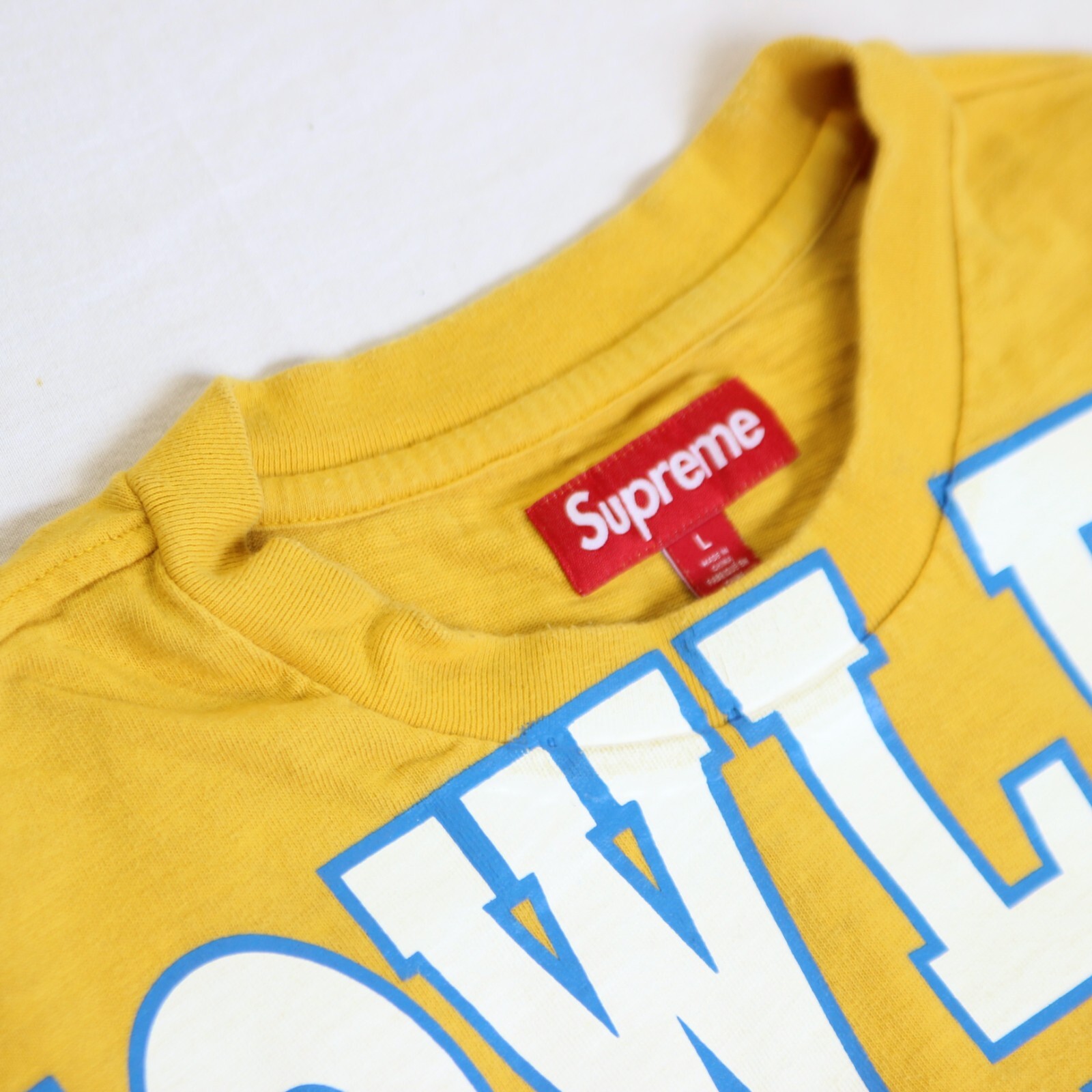 Supreme Overprint T Shirt KNOWLEDGE REIGNS SUPREME Slub Top Tee L SS24 Gold gallery