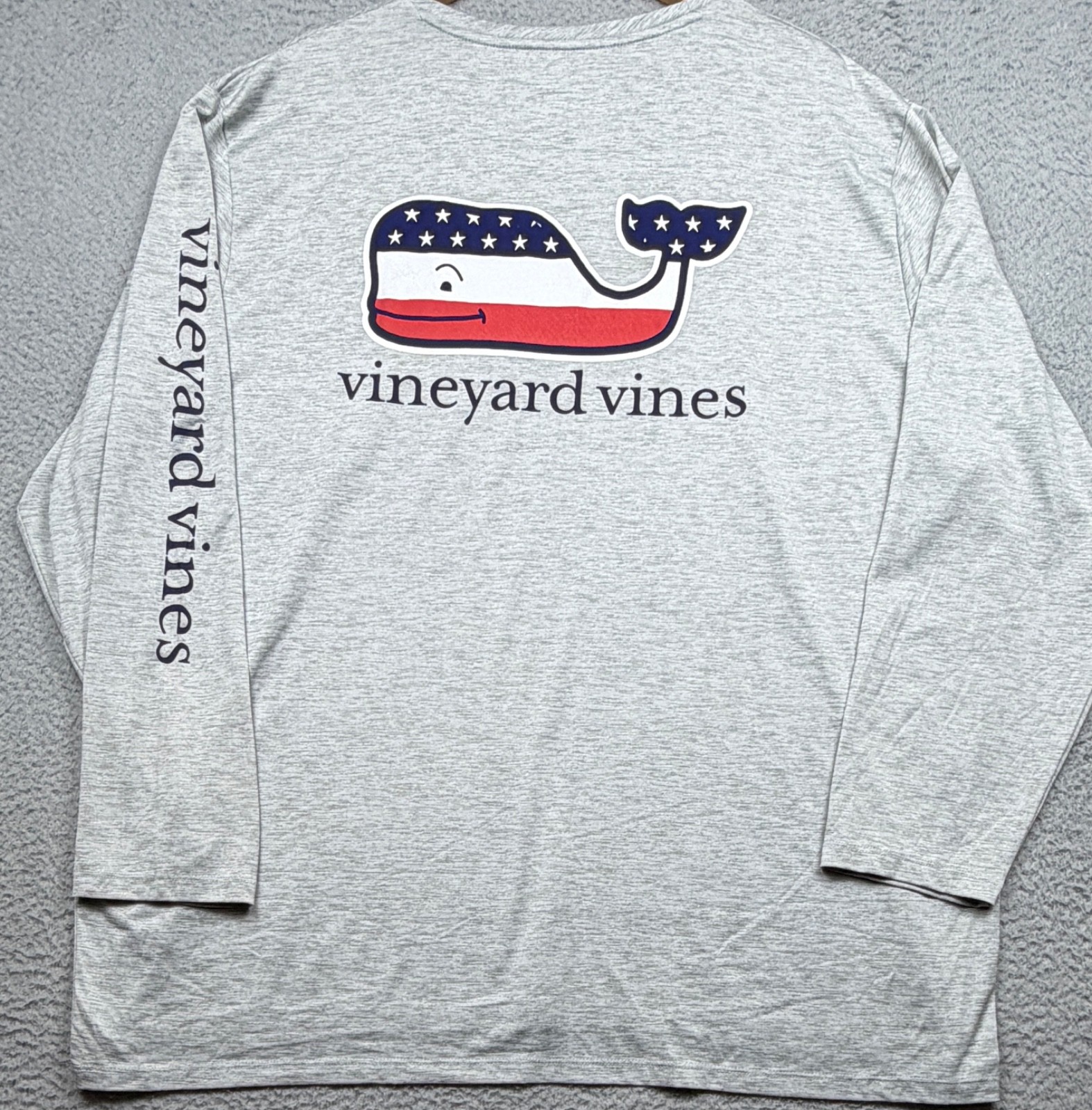 VINEYARD VINES T Shirt Mens 3XL Gray Performance American Flag Long Sleeve NWT gallery