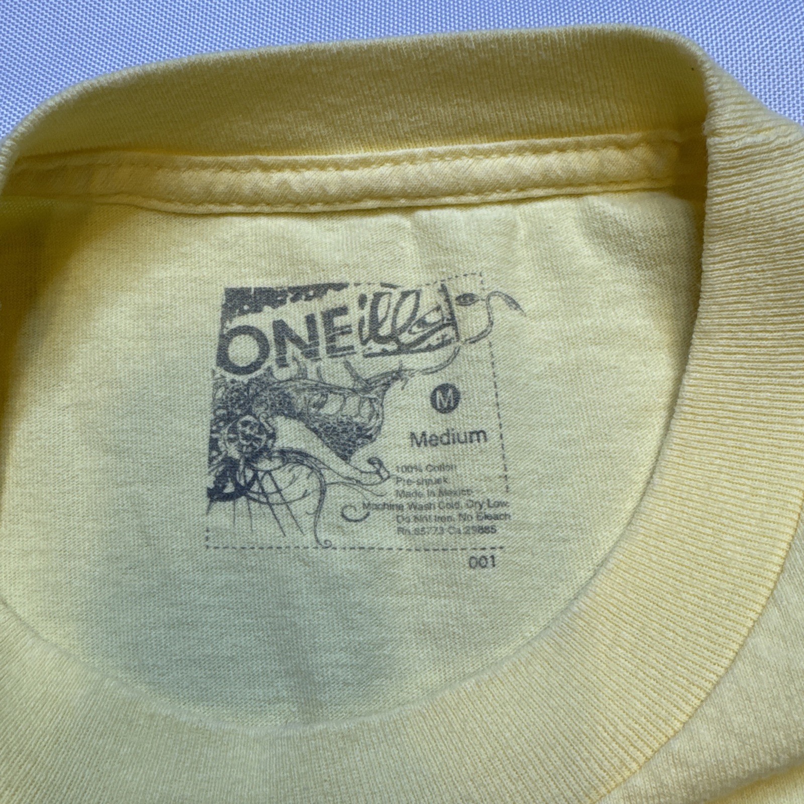O’neill Shirt Size M Soft Yellow Surfing First Name in the Water Cotton #0085 gallery