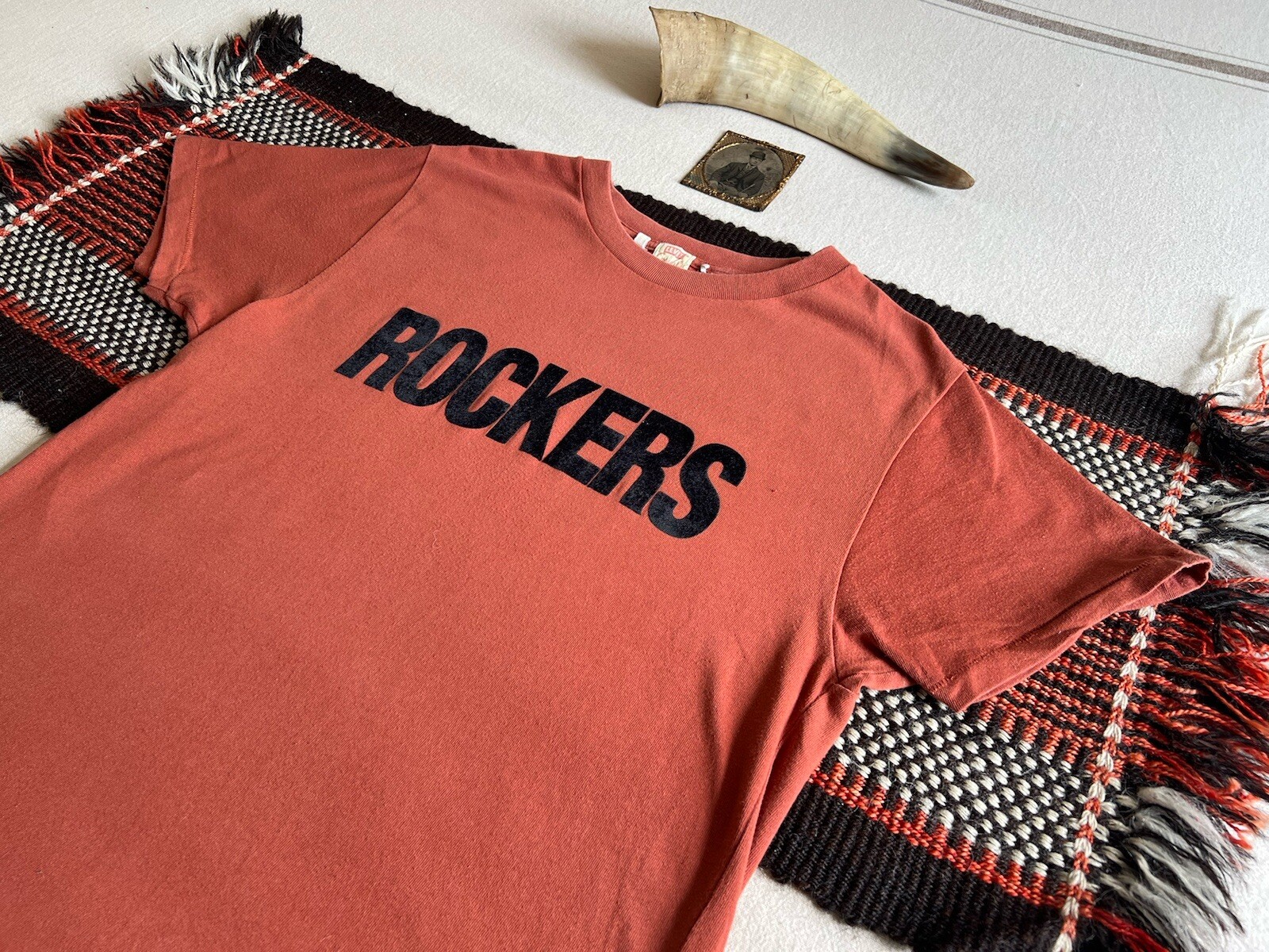 LVC T-Shirt M 50s Rockers Single Stitch Rockabilly Levi’s VTG Red Rust Pink Rare gallery