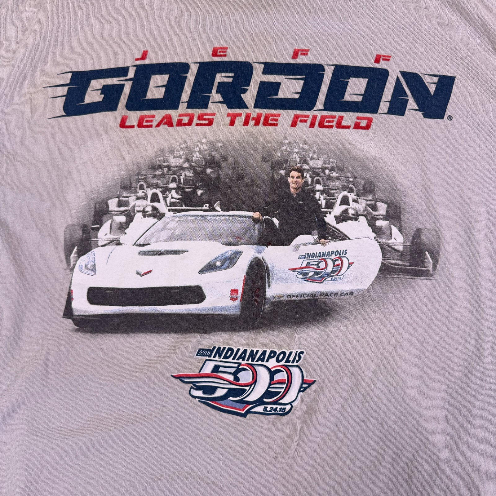 Delta Pro Weight Mens White Jeff Gordon 99th Indianapolis 500 T-Shirt Size Large gallery