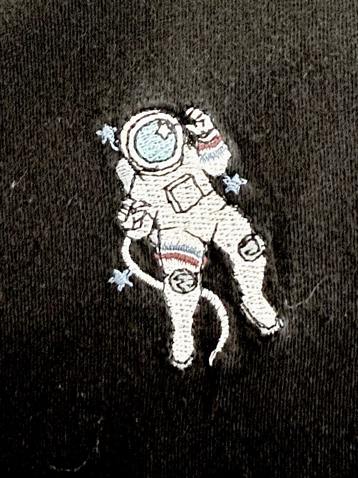 Medium NASA Embroidered Astronaut T Shirt, Black Eighty Eight Brand gallery
