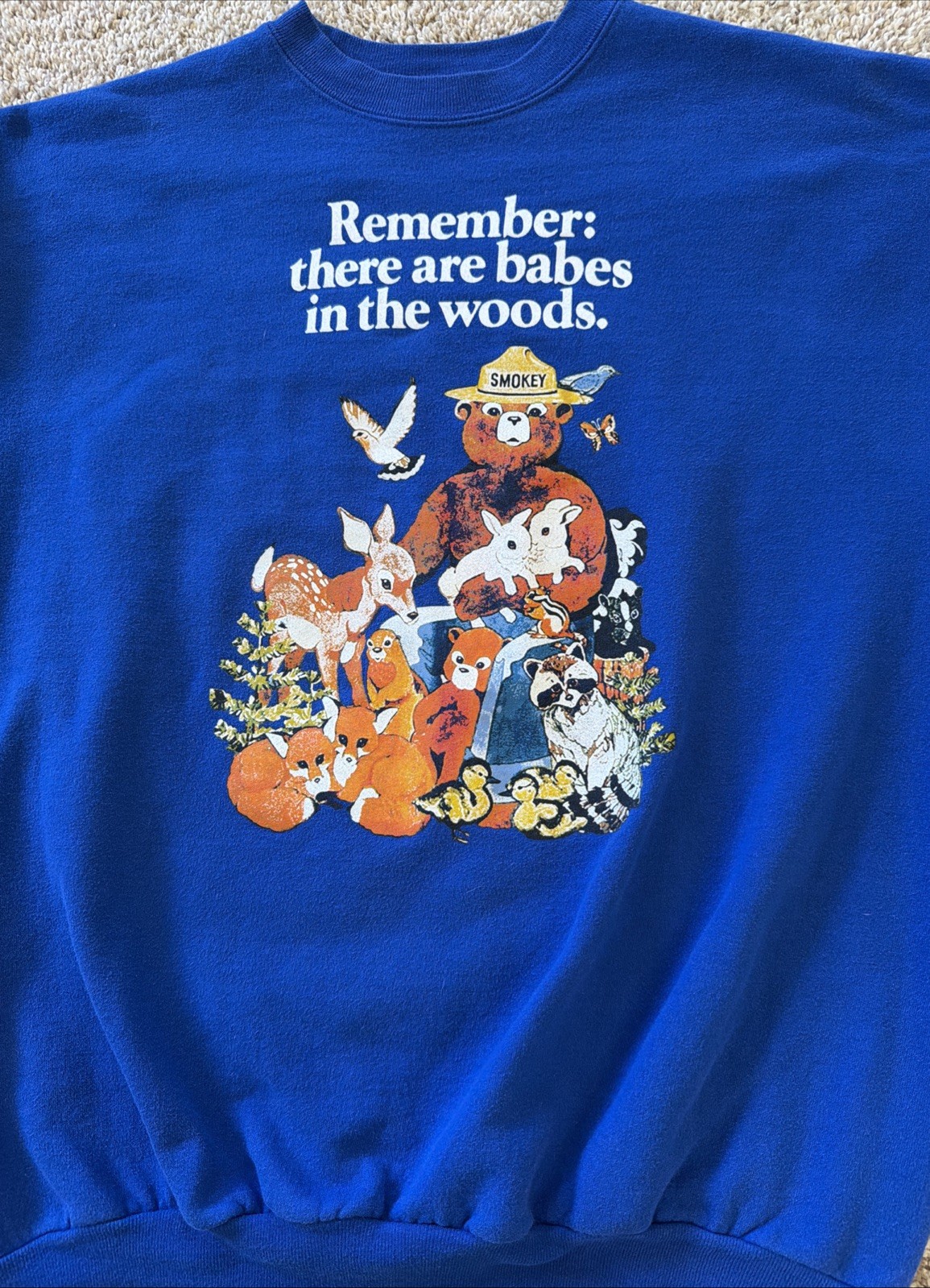 90s Bear Remember There Are Babes in the Woods Shirt Smokey Bear Sweatshirt L gallery