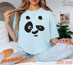 Unisex Cute Winking Panda Face T-Shirt – Minimalist Giant Panda Bear Graphic Tee