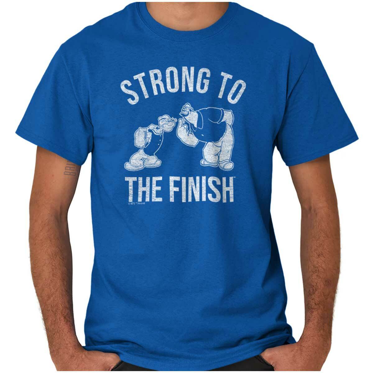Vintage Popeye Bluto Strong Gym Workout Gift Mens Casual Crewneck T Shirts Tees gallery